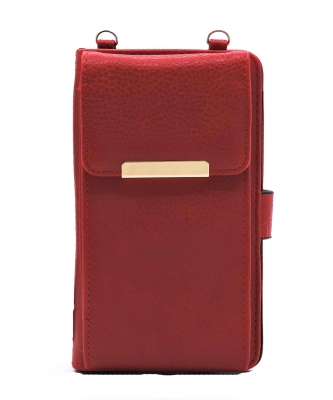 Bifold Wallet Crossbody Cell Phone Bag AD073 RED
